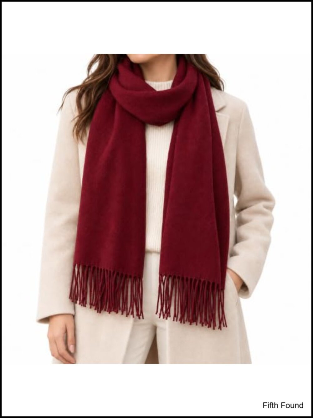Large Winter Scarf Shawl with Tassels 78.5x26.5 Acrylic Warm Wrap